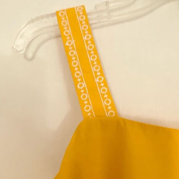 J. Crew yellow dress with white eyelet embroidery details size 4 MIDI. - Picture 3 of 6